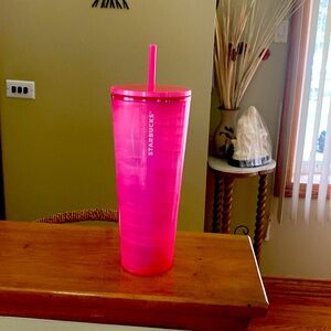 Starbucks tumbler, 24 oz. Bright Pink, beautiful! Minimal use. Make me an offer.
